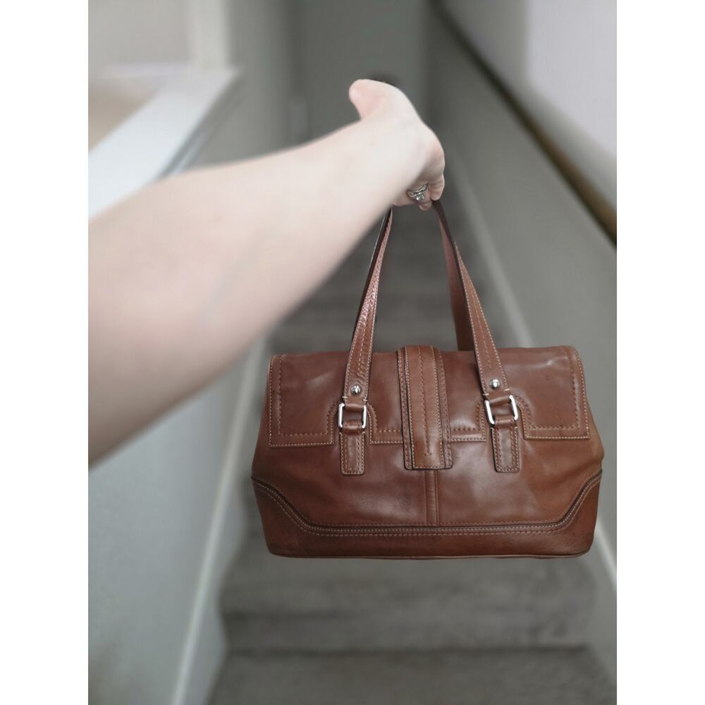 COACH Leather F12604 Hamilton Brown Leather Satchel Handbag 2008 Y2K - Picture 3 of 9